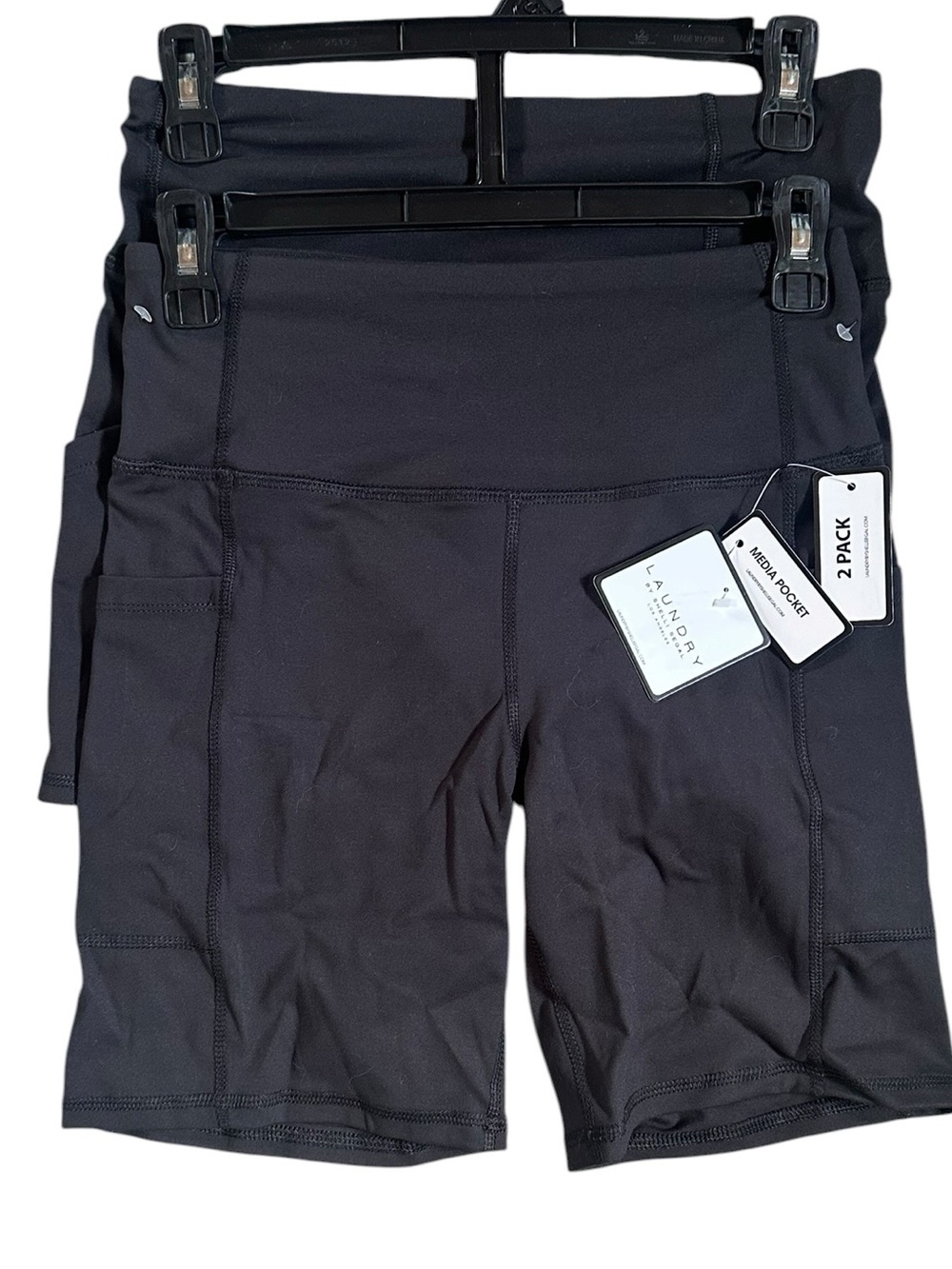 LAUNDRY by Shelli Segal 2pack black athletic workout yoga shorts size M - NWT!